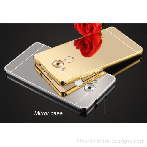 Luxury Electroplating Mirror pc+pu Flip phone Case For huawei mate 8